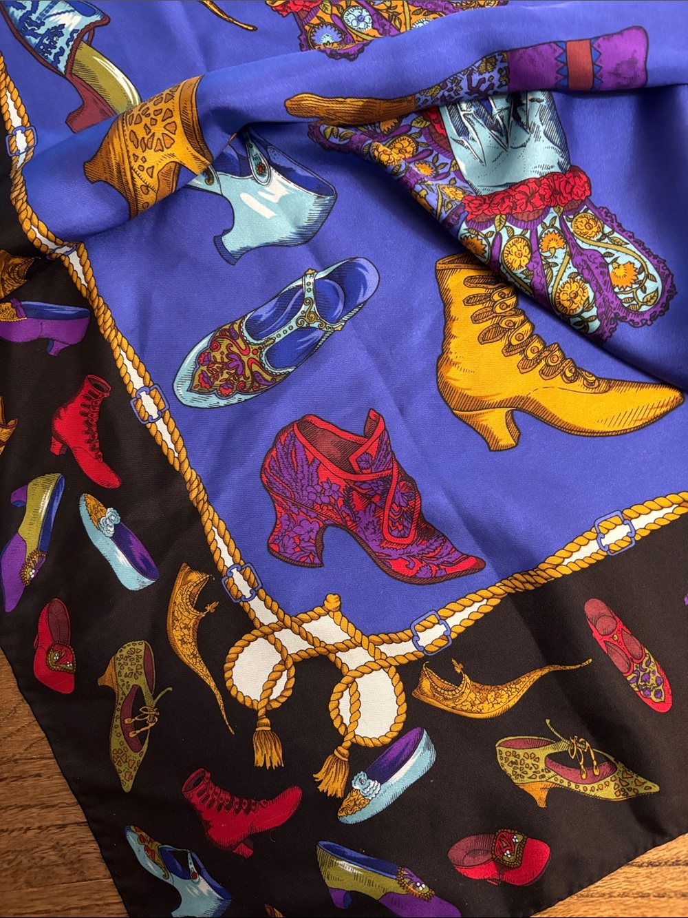 Vintage MFA Boston Silk Scarf Museum of Fine Arts Shoes & Gloves 34”/ 34”